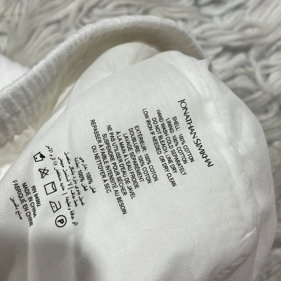 NWT Jonathan Simkhai EMBRY GAUZE COVERUP white wide leg pants - Picture 7 of 13